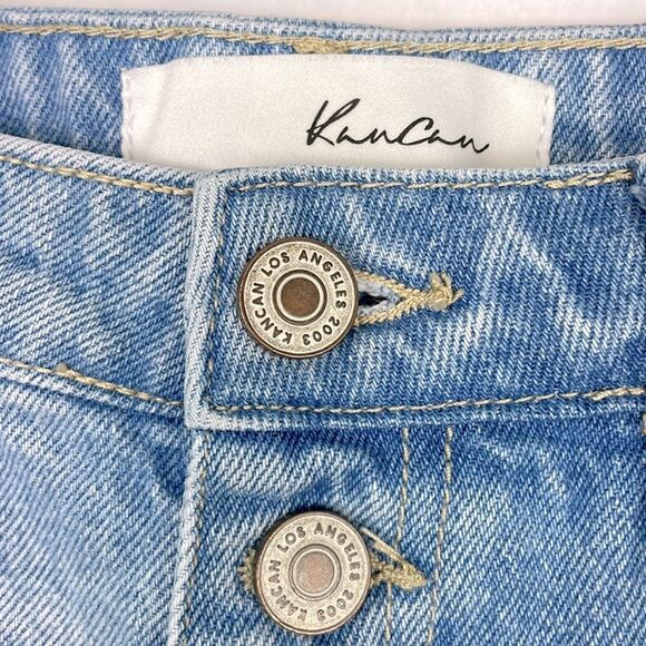 Kancan Lorraine Ultra high Rise Distressed Buttonfly Denim Shorts. Size Medium. - Picture 2 of 13